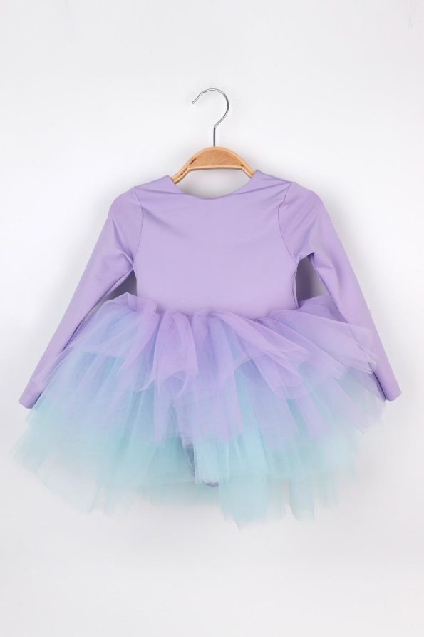 Lilac Tutu Skirted Girl's Ballerina Dress - Miranda