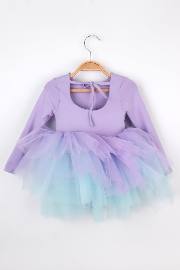 Lilac Tutu Skirted Girl's Ballerina Dress - Miranda