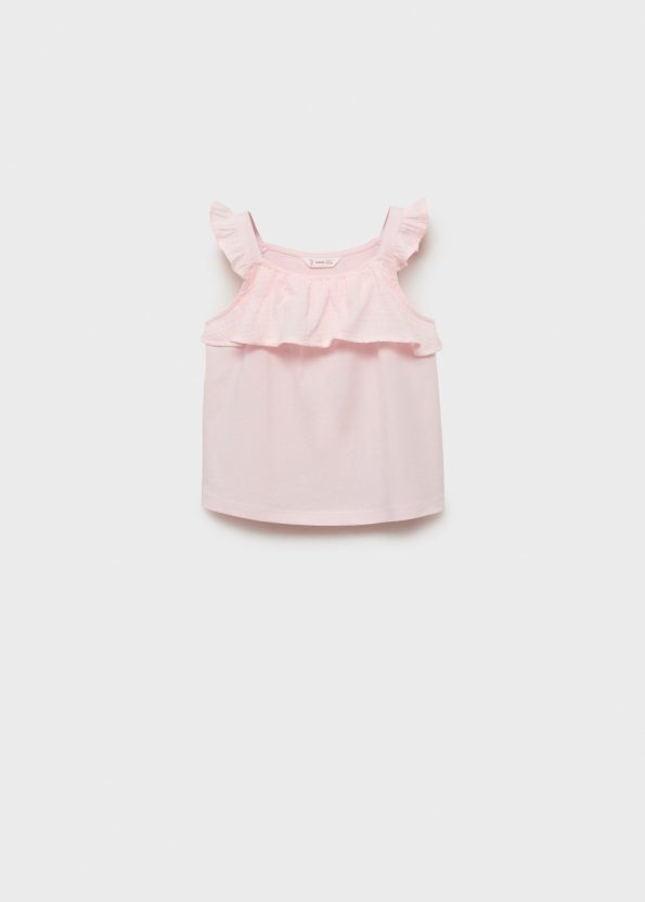 Ruffled Woven T-Shirt