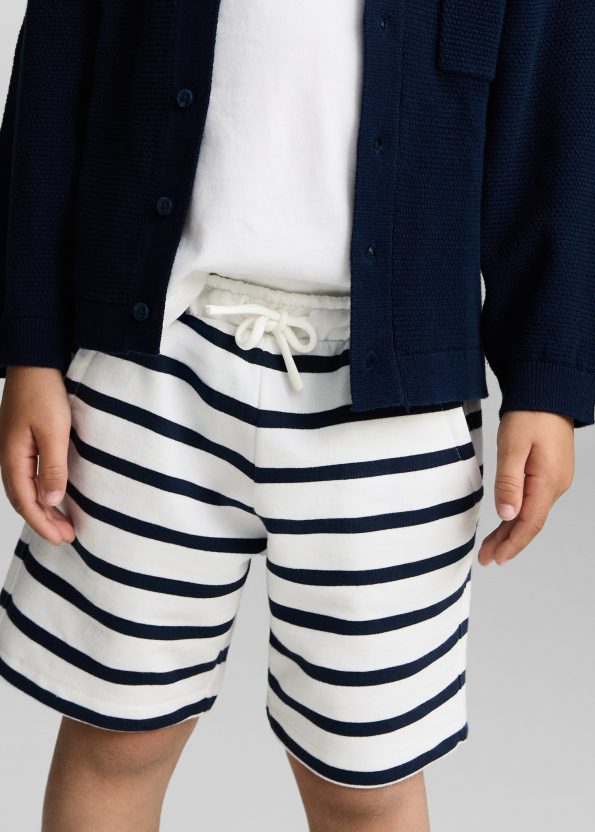 Cotton Striped Bermuda Shorts