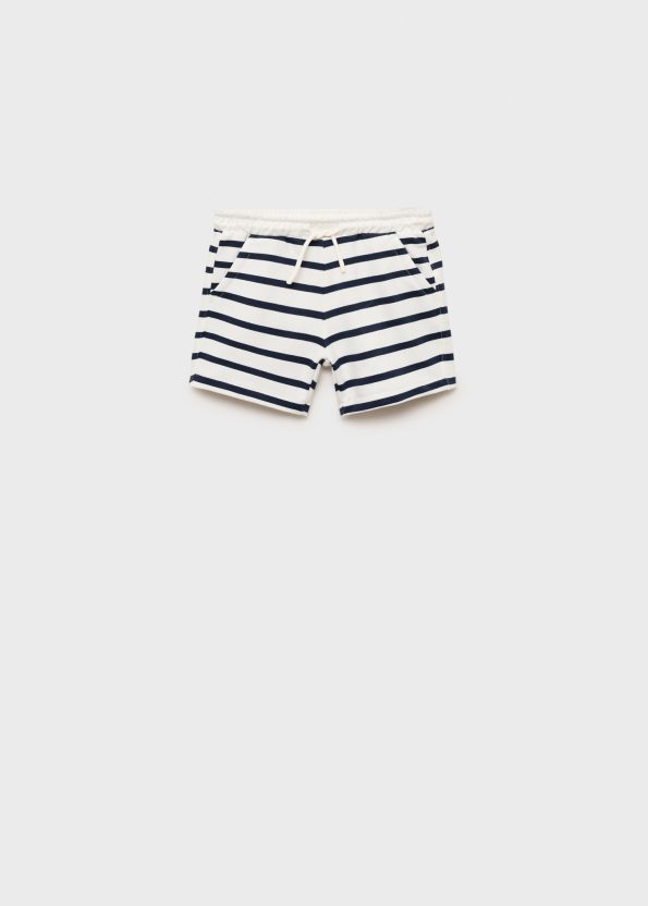 Cotton Striped Bermuda Shorts