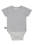 OrganicEra Organic Short Sleeve T-shirt Bodysuit, Grey Melange