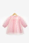 Pink Star Detail Dress for Baby Girls - Vanessa