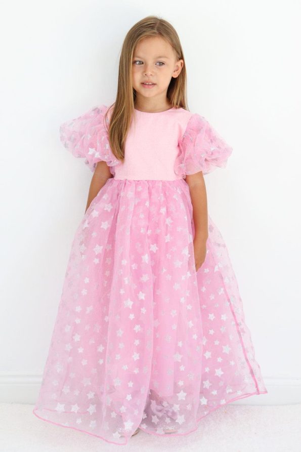 Pink Star Tulle Skirt Dress for Girls - Elsa