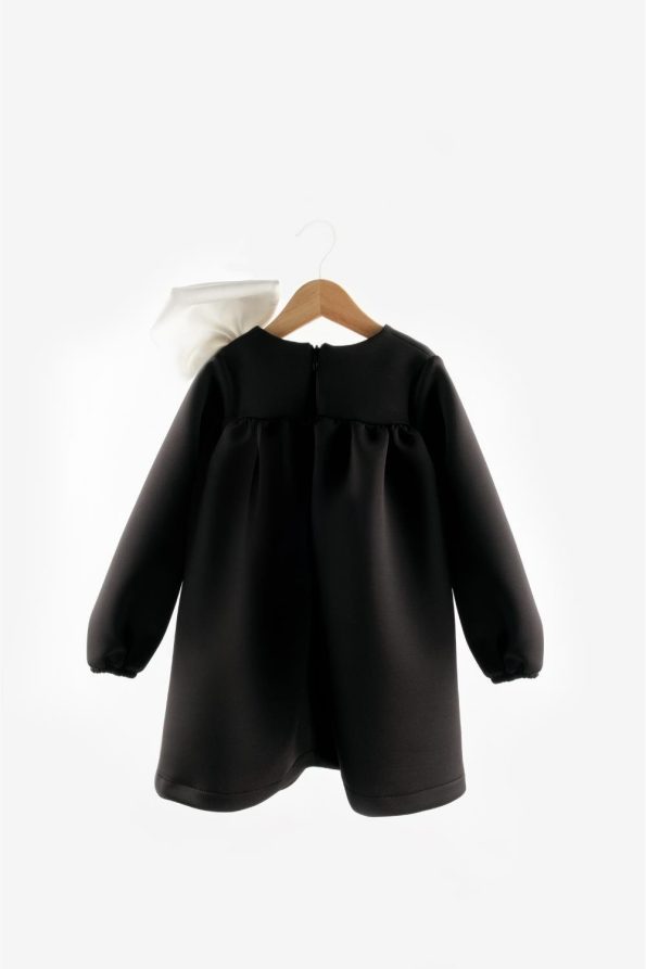 Black Dress with Bow Detail for Girls - Leah