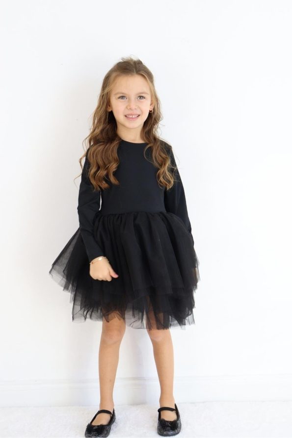 Black Tulle Skirt Girl's Ballerina Dress - Miranda