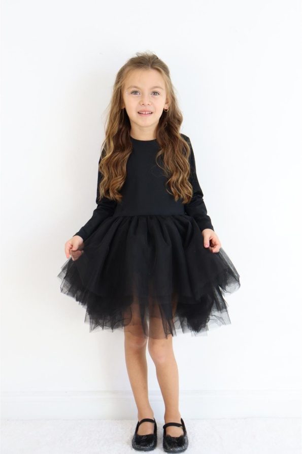 Black Tulle Skirt Girl's Ballerina Dress - Miranda
