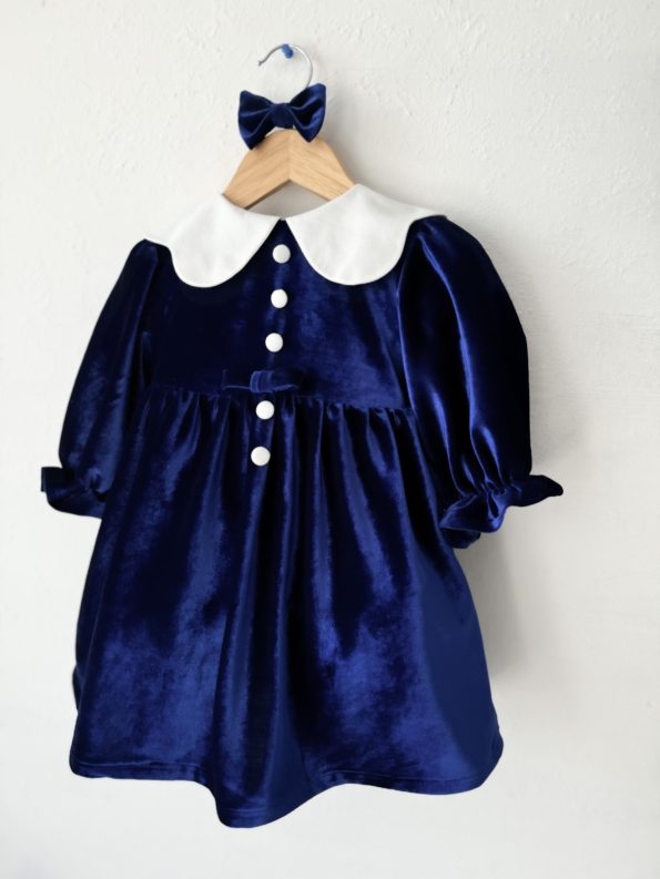 CORA Night Blue Dress with Hairpin